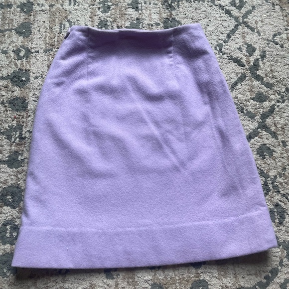 VINTAGE Wool Pencil Skirt Women’s Size 26 Lilac Office Feminine Colourful Lined - Picture 3 of 7